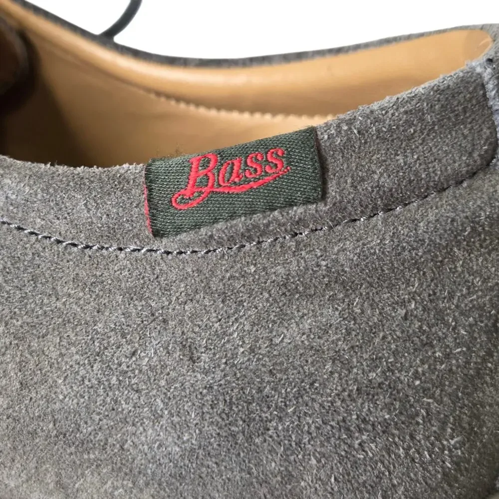 G.H. Bass & Co Mens Pasadena Grey Leather‎ Suede Shoes SZ 8W No Insoles Office